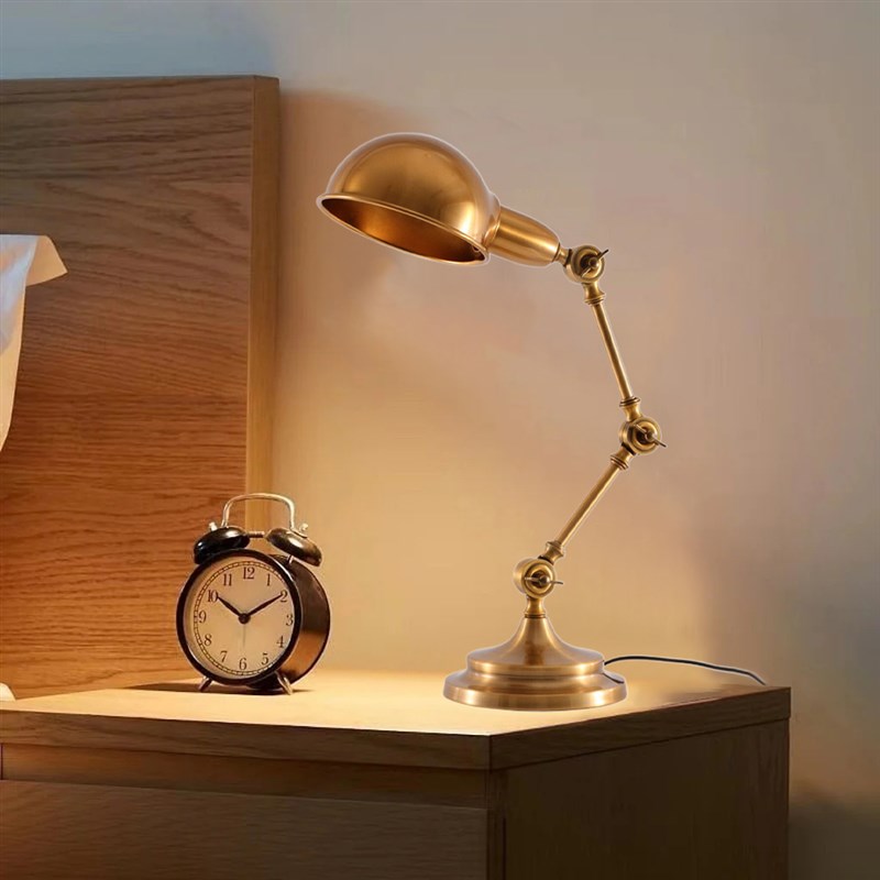 北欧简约金属长臂折叠办公台灯B学习阅读书房书桌床头插电式包邮