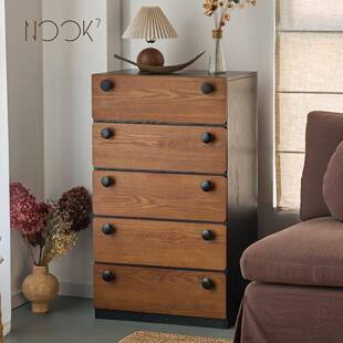 Nook7th 中古风实木五斗柜床尾收纳置物储物客厅覆古抽屉玄关柜柜