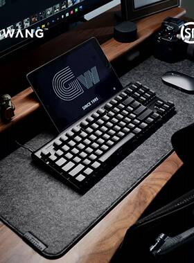 GWANG超大号毛毡软木黑灰鼠标垫键盘垫办公学习电脑桌垫加大加厚