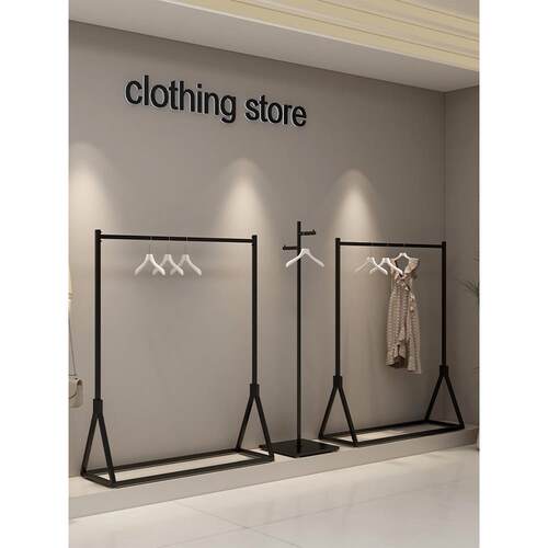服装店衣架展示架落地式女装店陈列中岛挂衣架货架加粗晾衣服架子