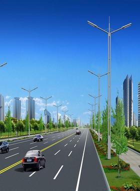 供应路灯单臂路灯250W高压钠灯路灯80WLED路灯热镀锌灯杆