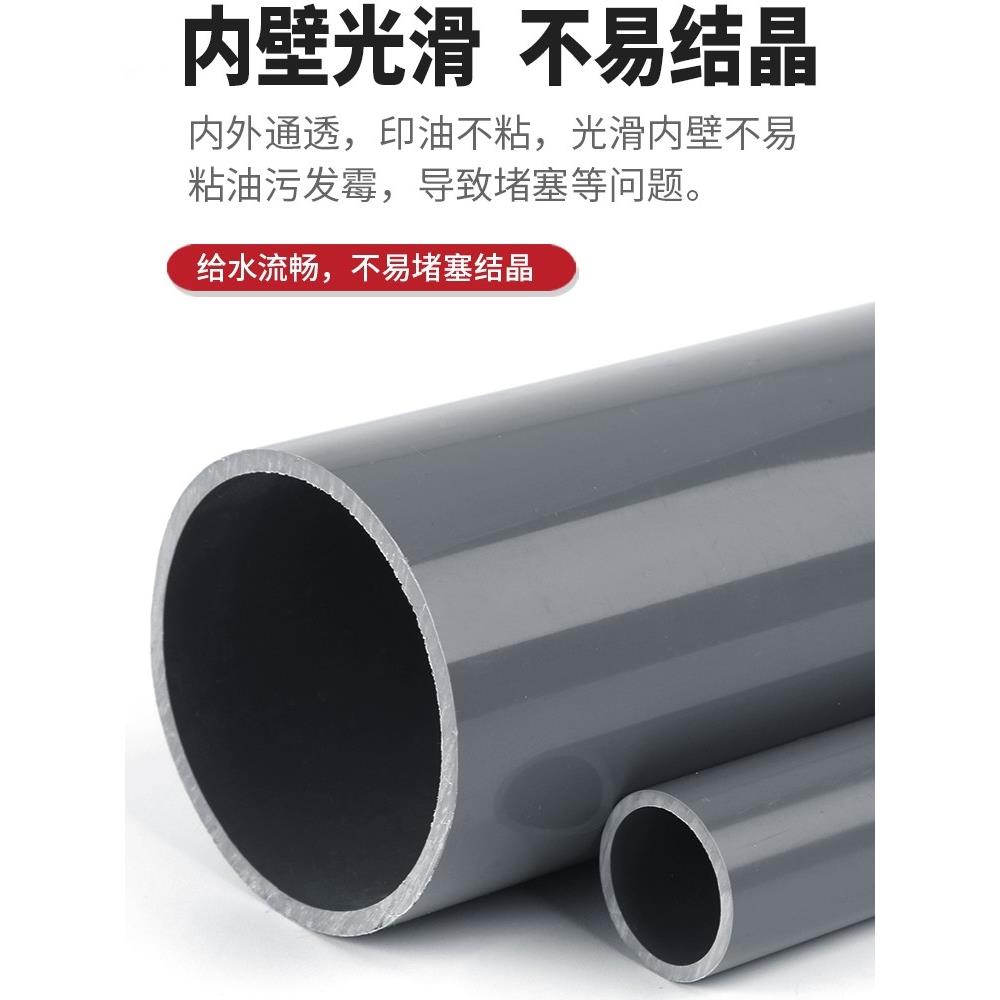 PVC管UPVC灰色鱼缸上下水给排水管材胶粘通风硬塑料管道32 63 110