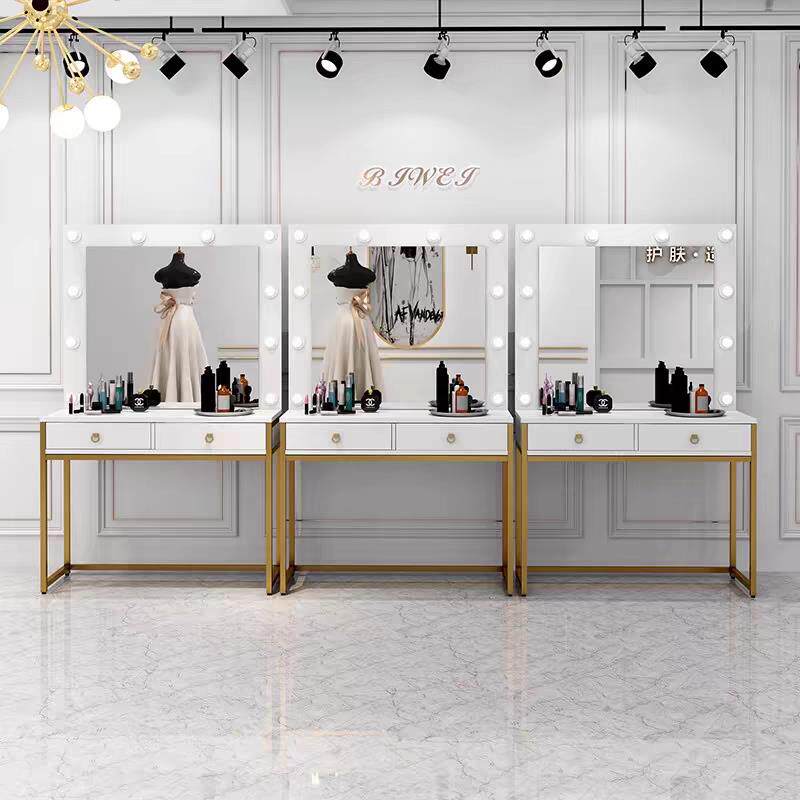 影楼化妆台带灯彩妆婚纱店学校专业化妆师化妆桌美容院专用梳妆台