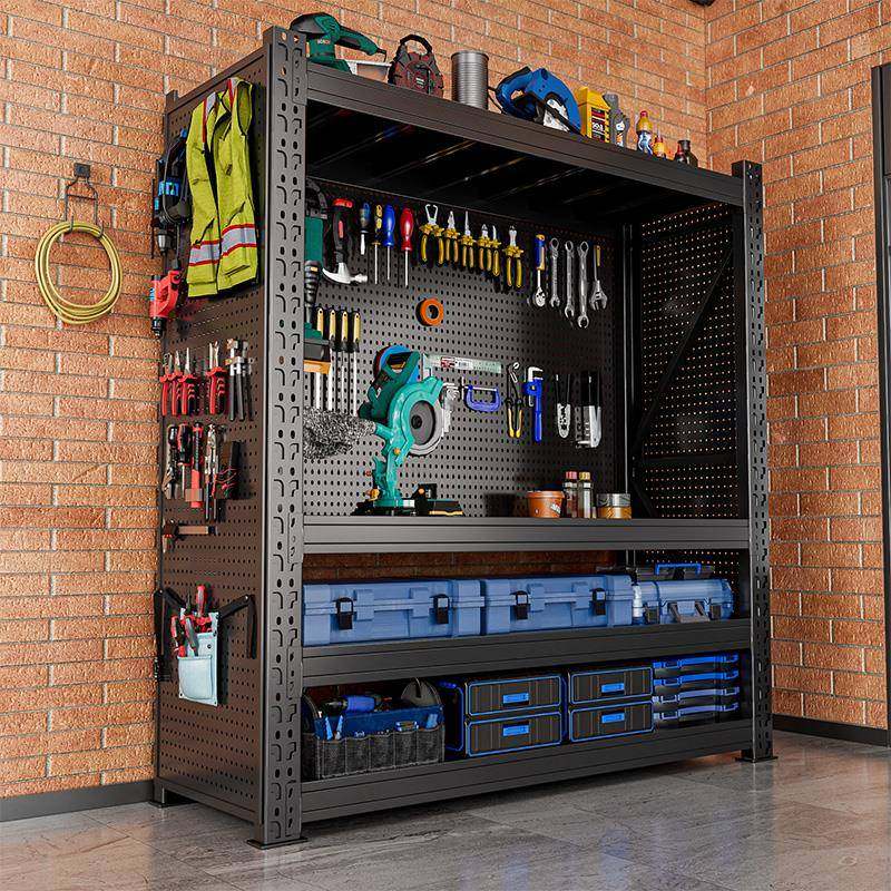 重型货架仓库置物架多层收纳架带洞洞板侧面五金工具架放置储物架