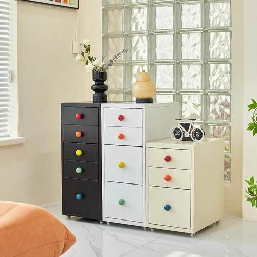 铁艺斗柜海尔默夹缝收纳柜抽屉柜桌下小柜子可移动多层玩具零食柜