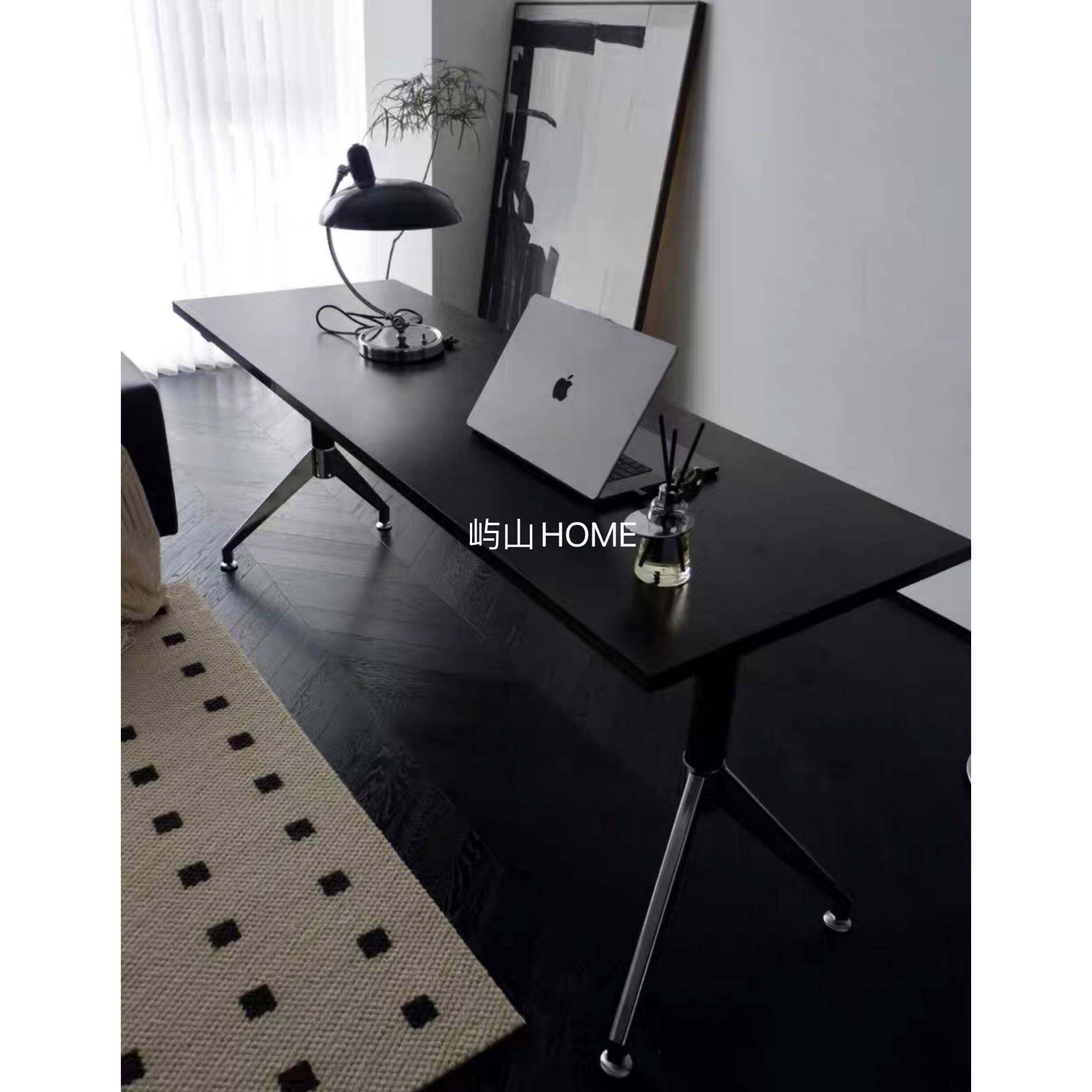 电脑桌台式家用餐桌北欧书桌中古简约现代椭圆会议桌包豪斯工作台