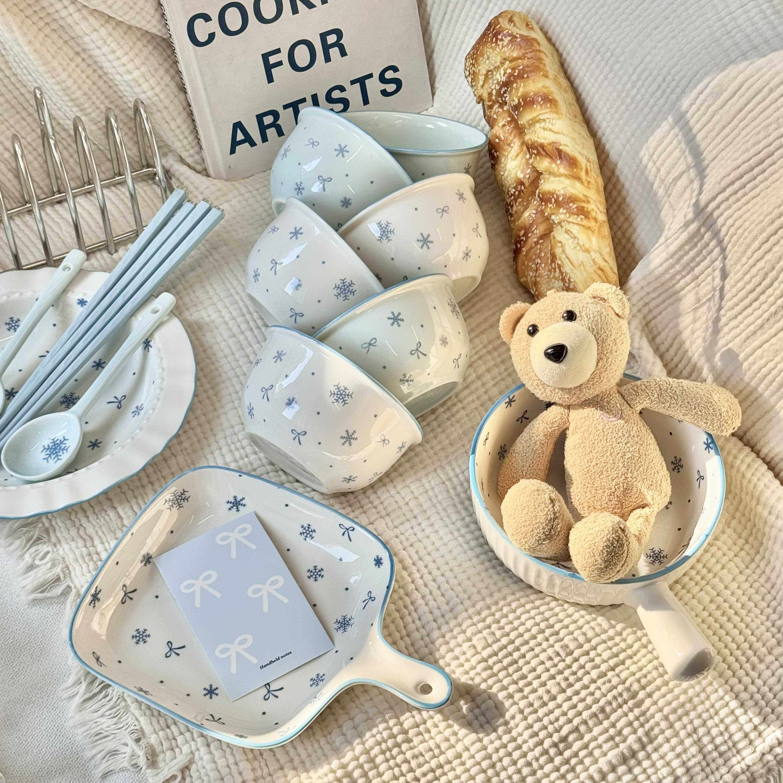 初雪陶瓷碗家用2025新款高颜值碗具套装一人食餐具饭碗盘子甜品碗,餐饮具,碗,淘宝优惠券,粉丝福利购,淘宝优惠卷