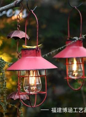 铁艺庭院挂灯摆件阳台装饰太阳能吊灯花园别墅户外路灯室外防水