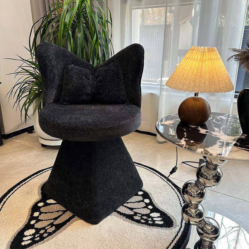 高级感蝴蝶化妆椅法式梳妆台椅子轻奢靠背凳子中古旋转餐椅餐桌凳