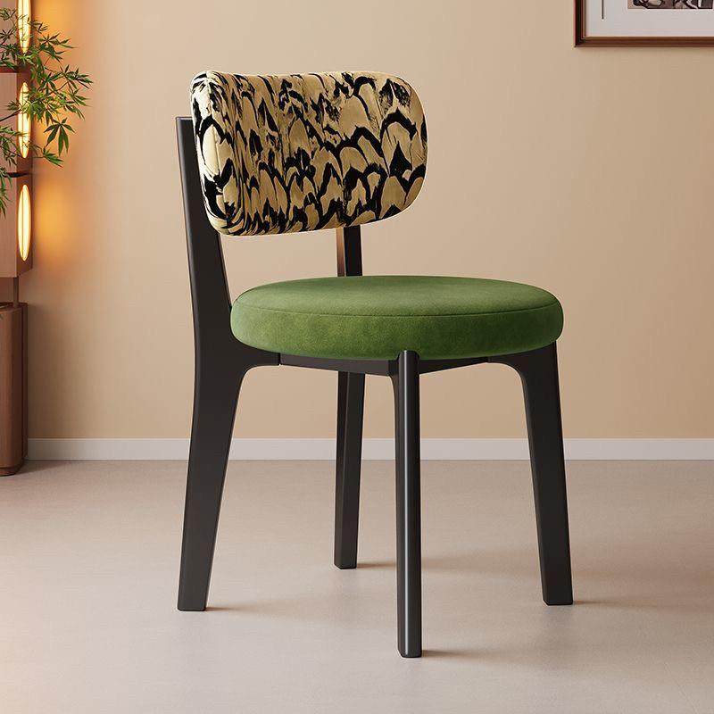 法式中古风实木餐椅家用客厅现代简约轻奢高级感餐桌椅子靠背凳子