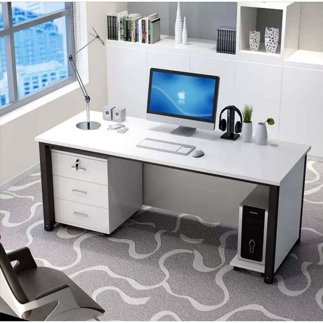 办公桌椅组合简约现代主管经理室桌子简易一体单人老板台式电脑桌