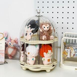 10cm棉花娃娃收纳防尘展示盒多层可旋转单肩模型毛绒玩偶小摆件屋