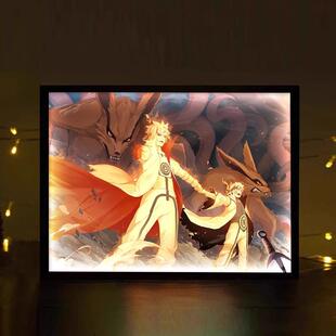 鸣人九尾灯光画火影忍者二次元动漫佐助周边小夜灯博人传手办摆件