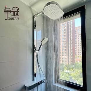 争冠恒温数显气氛灯置物台全铜淋浴增压花洒套装