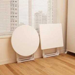 可折叠桌子小户型简易饭桌家用餐桌便携方桌户外摆摊桌椅阳台圆桌