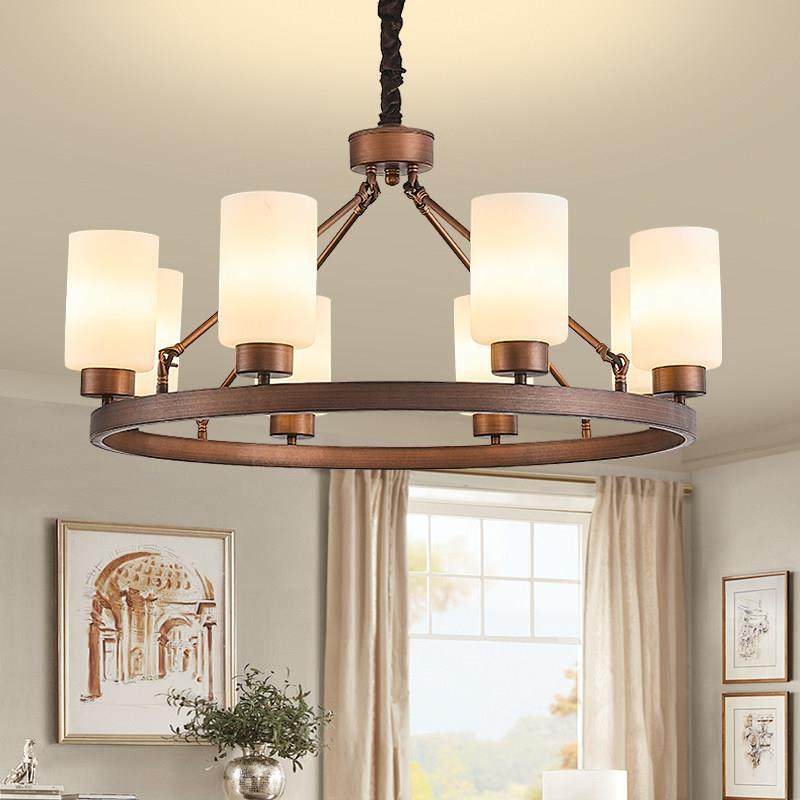 美式圆形吊灯客厅主灯复古大气餐厅卧室大厅乡村田园高档家用灯具,家装灯饰光源,客厅吊灯,淘宝优惠券,粉丝福利购,淘宝优惠卷