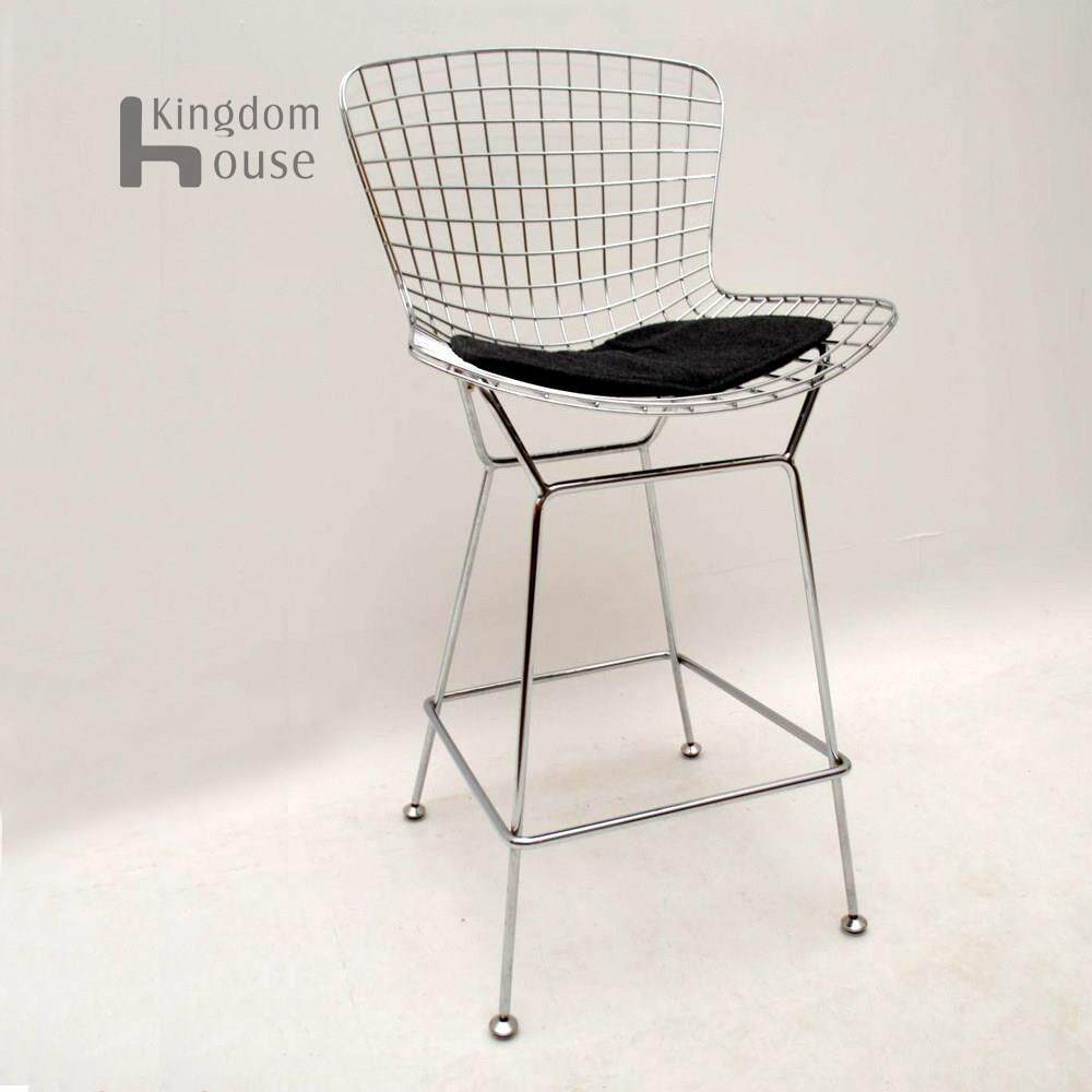 Bertoia wire bar stool北欧时尚吧椅家用靠背不锈钢高脚凳