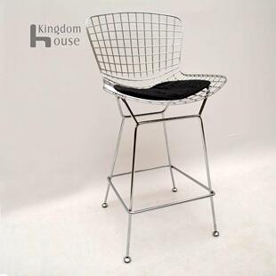 Bertoia wire bar stool北欧时尚吧椅家用靠背不锈钢高脚凳