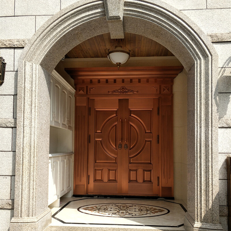 皇臣铜艺大气庭院入户门新中式别墅铜门双开四开自建房大门手工