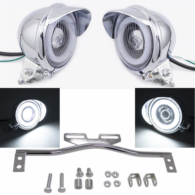 力帆V16复古太子车摩托车改装前LEFD雾灯辅助灯担灯射灯转向灯总