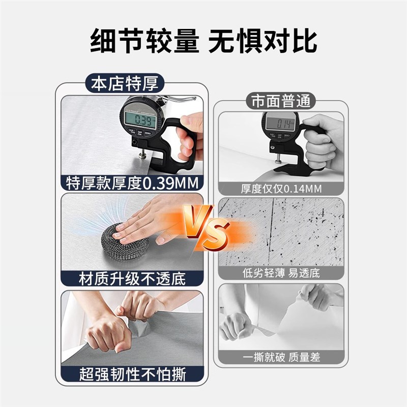 厨房防油贴纸橱柜防潮自粘台面防火不锈钢锡箔铝箔纸加厚柜子垫纸