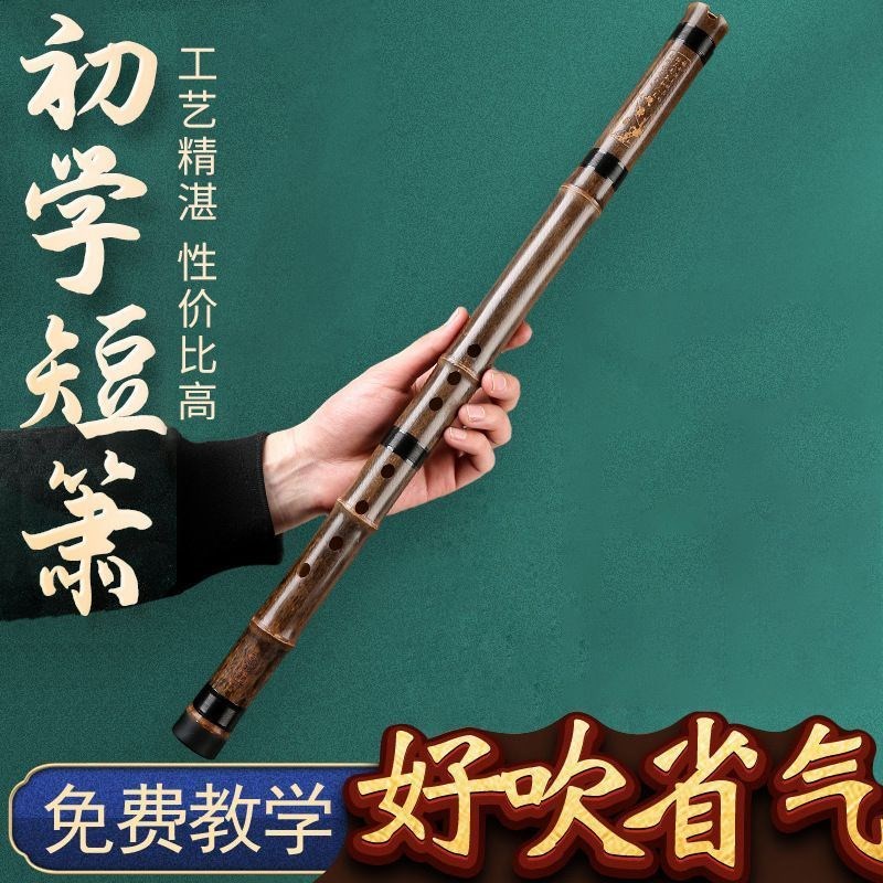 洞箫乐器初学入k门紫竹短箫六古风八孔G调F玉短萧笛便携潇