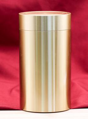 黄铜大号茶叶罐密封储存罐茶器办公室桌面摆件简约便携旅行密封罐