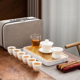 日式 包 功夫旅行茶具小套装 家用简约泡茶壶陶瓷茶杯户外茶盘便携式