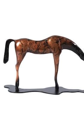 现代新中式千里马摆件软装创意流云几何抽象艺术品雕塑装饰品摆件