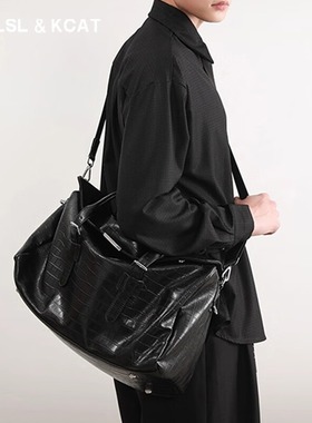 CavlslKcat旅行包男士大容量手提包商务出差真皮行李袋单肩斜挎包