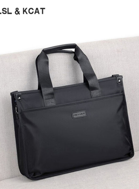 CavlslKcat手提包男士公文包商务电脑包大容量休闲单肩斜挎背包