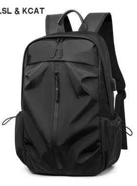 CavlslKcat双肩包男士通勤背包大容量电脑包休闲旅行包大学生书包
