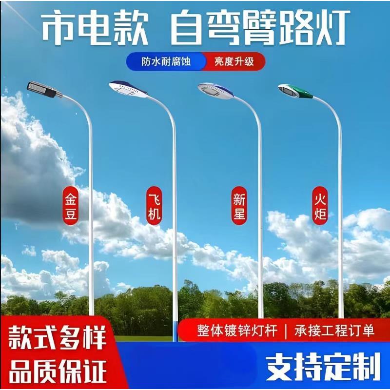 单臂双臂单头双头路灯灯杆led市电路灯市政道路工程照明灯6米路灯
