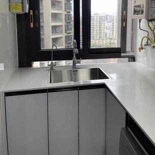 广州佛山厂家直销石英石台面麻石柜体钢化玻璃面板橱柜定制实用型