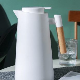 创意北欧简约保温壶家用玻璃内胆开水壶带手柄热水壶办公室咖啡壶