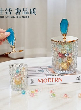 创意轻奢糖果罐客厅茶几玄关收纳摆件欧式家居软装饰品电视柜摆设