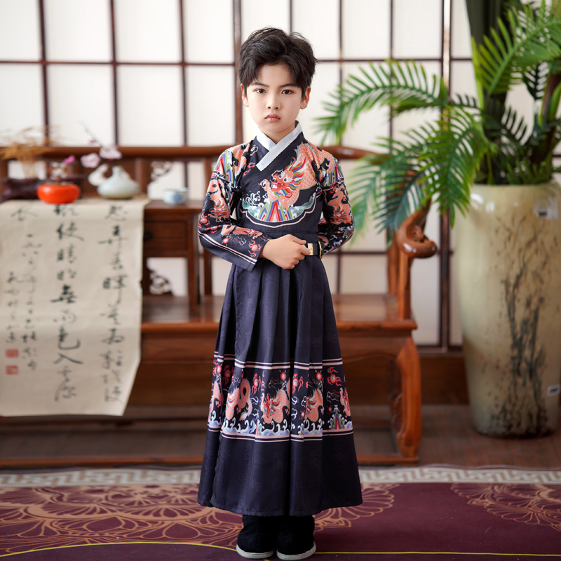 童汉服国学服孩锦衣卫飞鱼服春秋明制蟒袍儿童古装侠客演出服