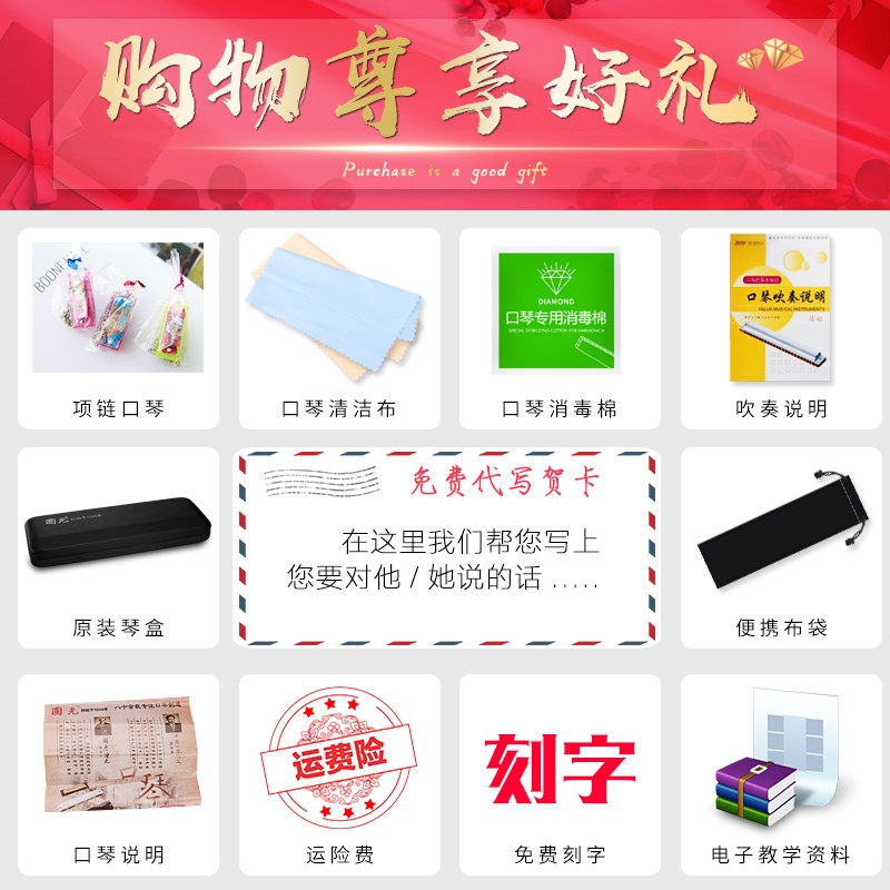 国光24孔复音口琴C调初学者学生儿童成人入门28孔重音专业演奏级