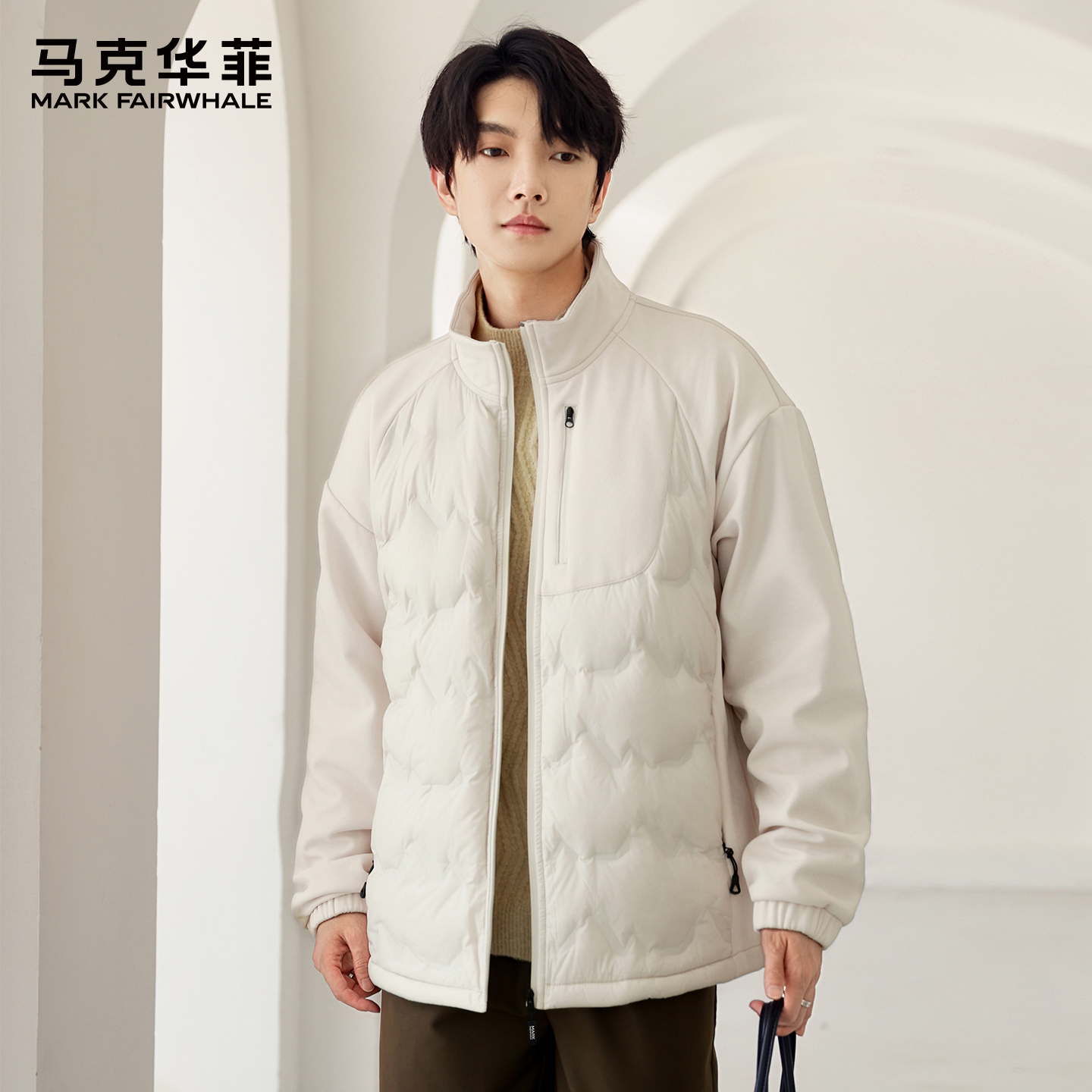 马克华菲立领轻薄羽绒服外套