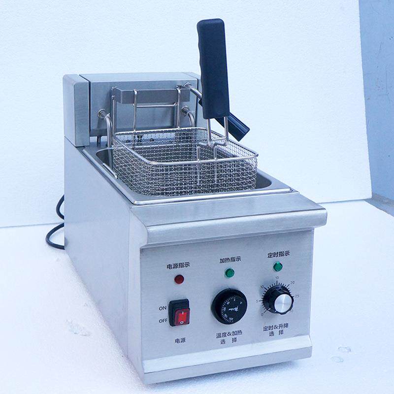 油炸锅商用摆摊炸炉单缸单筛电炸锅大容量炸薯条油条油炸机