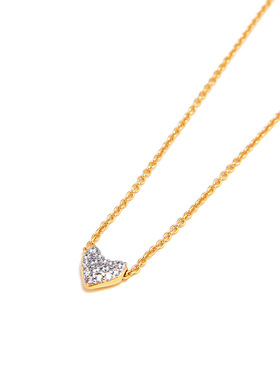 秋上新项链流动小心愿镶钻爱心情侣项链S925银小众项链