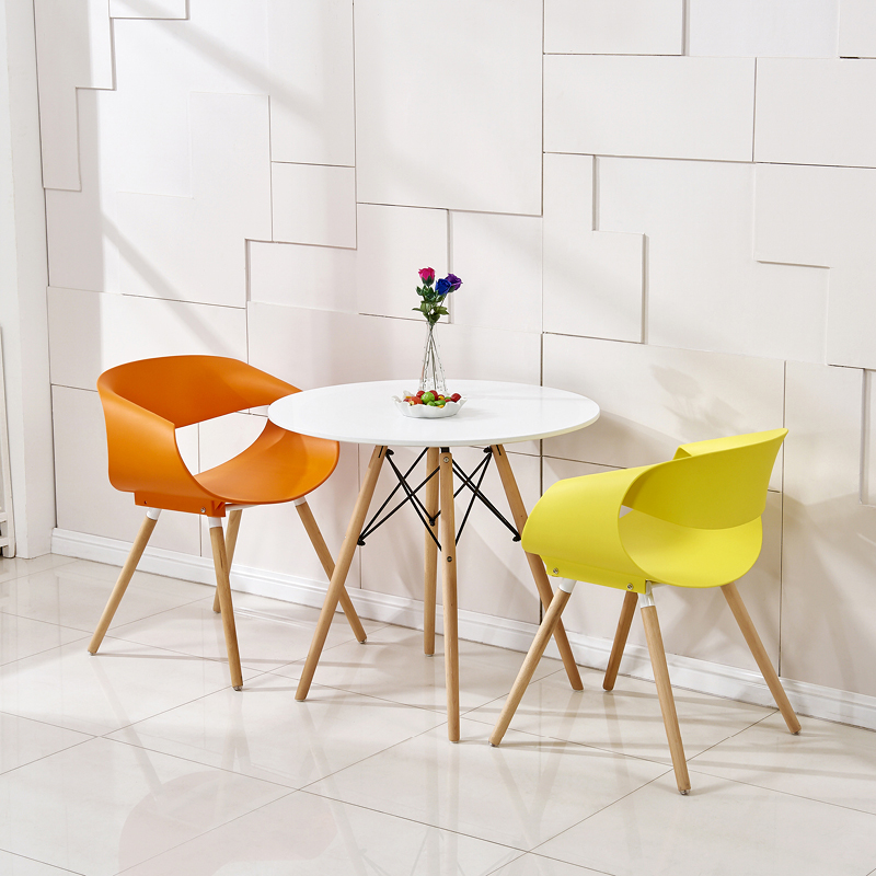 北欧伊姆斯小圆桌咖啡店洽谈餐桌椅组合会议接待会客简约休闲圆桌