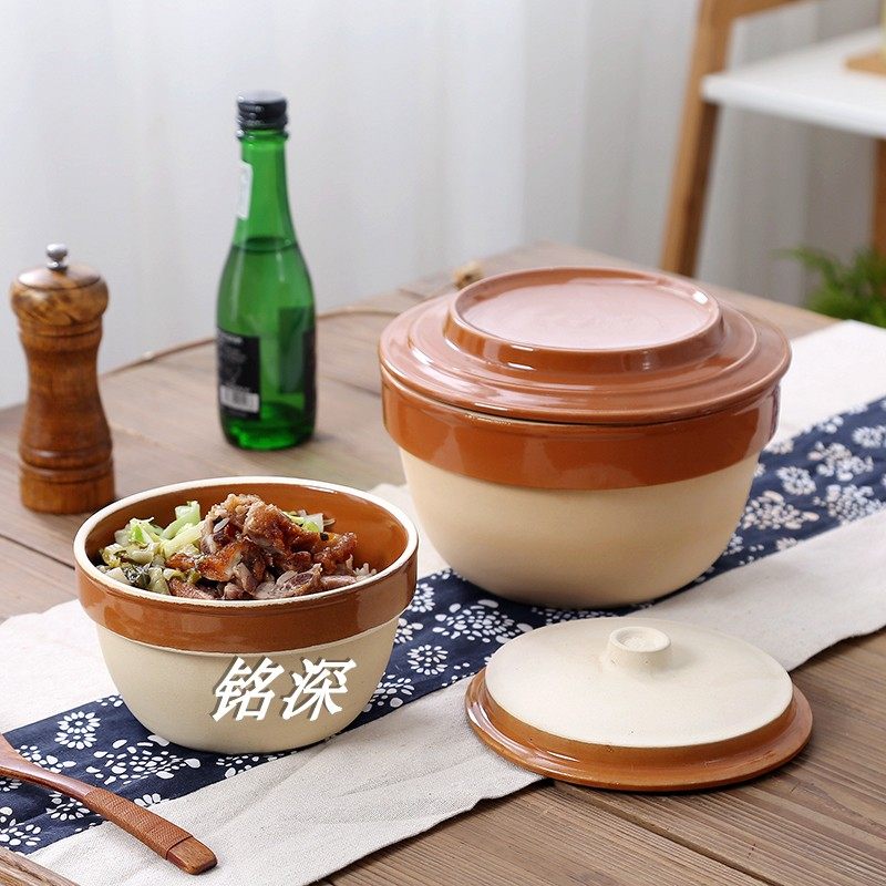沙碗家用蒸米饭专用碗紫砂古碗老式粗土砂碗蒸饭瓦钵饭钵怀旧