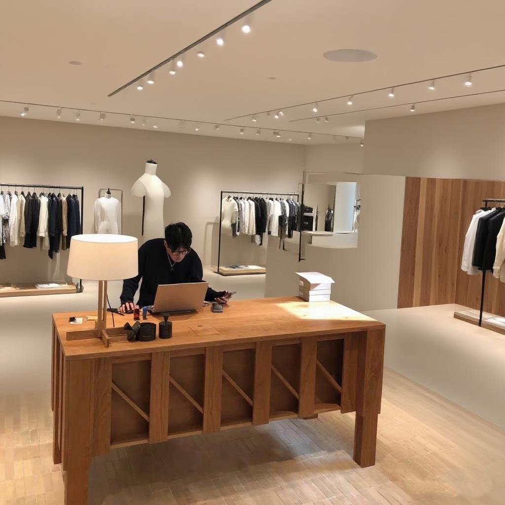 中古胡桃实木柜台服装店买手集合店收银台吧台中岛柜流水台展示台