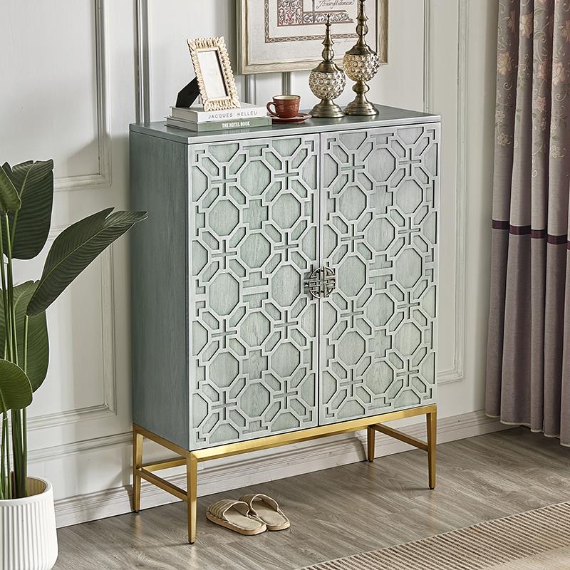 轻奢鞋柜定做高端美式实木鞋柜现代客厅玄关柜家用门口储物柜收纳