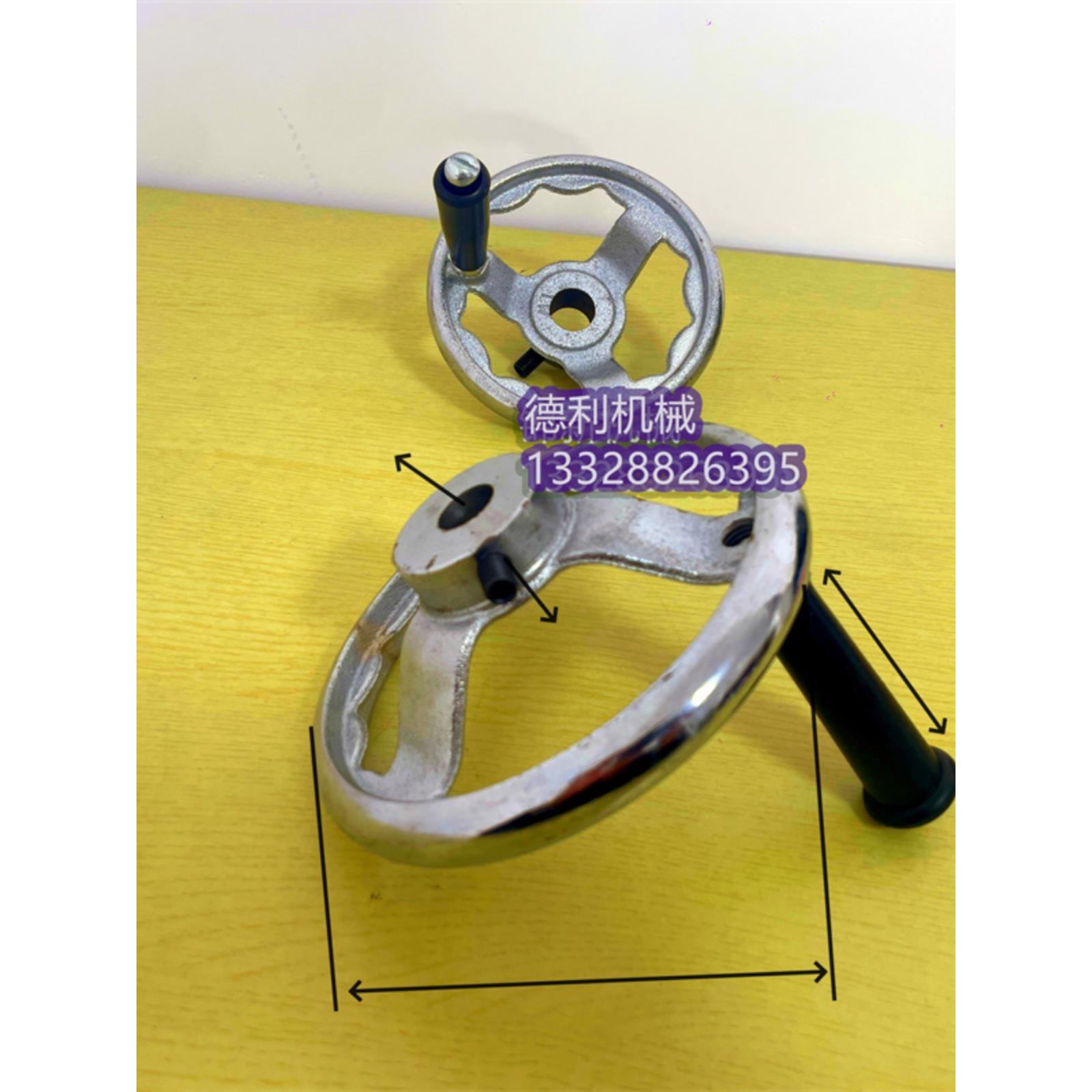 镀铬铸铁手轮圆孔圆手轮方边机床手摇轮圆轮缘曲面转动铁直手柄