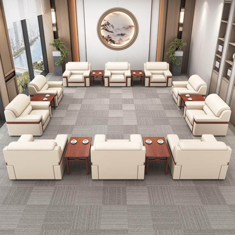 贵宾接待厅沙发会议室商务沙发办公室会客室大会堂单人位茶几组合