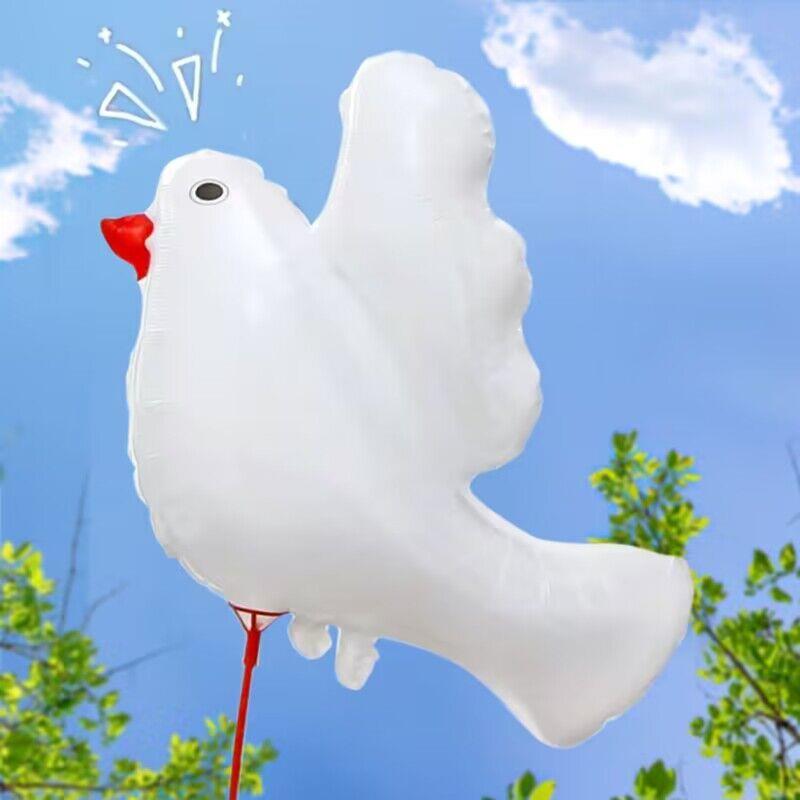 网红白色鸽子婚庆装饰气球放飞和平鸽铝箔气球 大号飘空鸽子气球