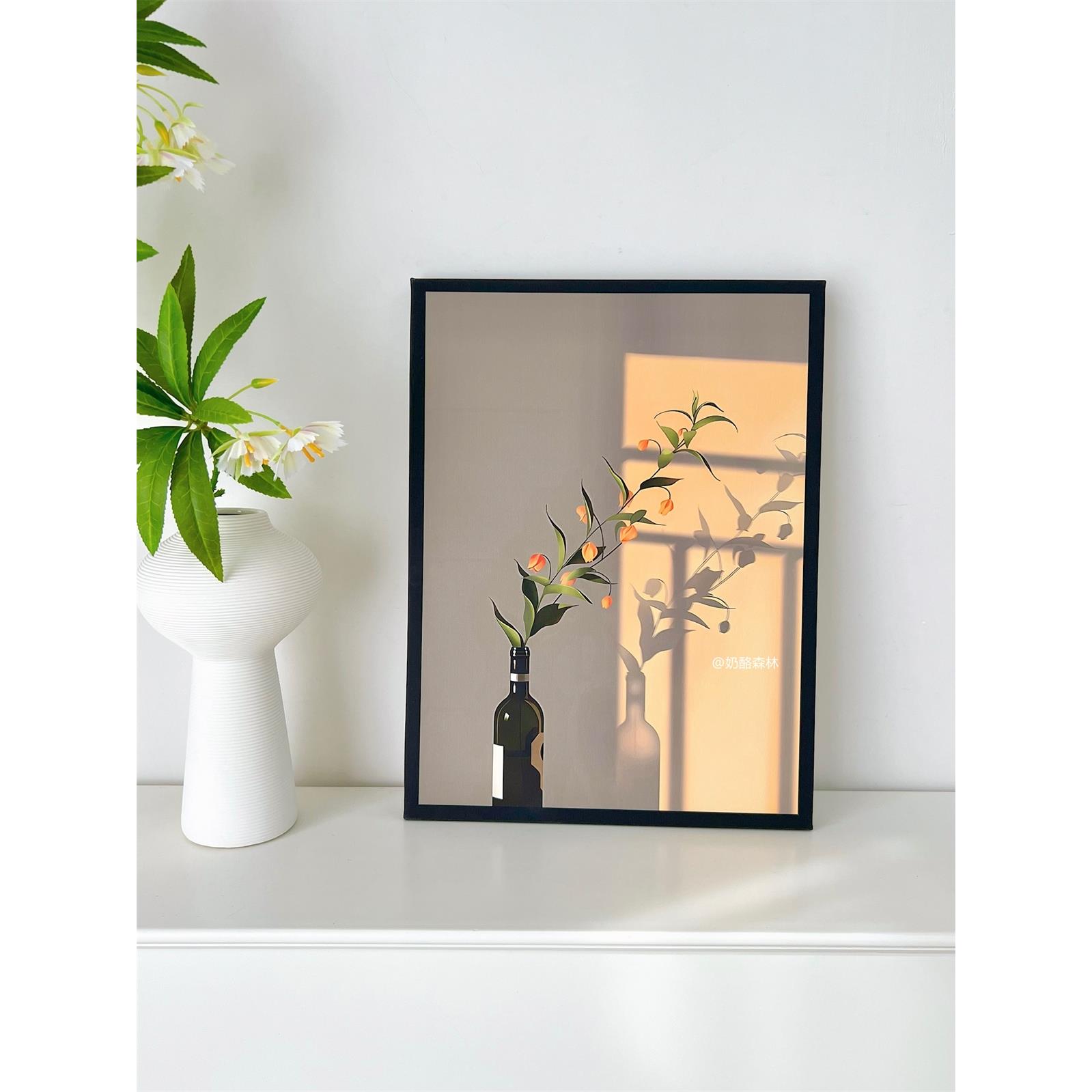 ins风光影植物 治愈系小清新北欧文艺小众温馨挂画玄关摆件装饰画图片