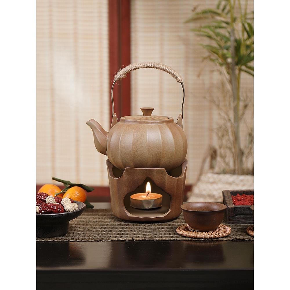 粗陶茶壶功夫茶具套装围炉煮茶壶温茶罐罐壶陶瓷家用柴烧南瓜整套